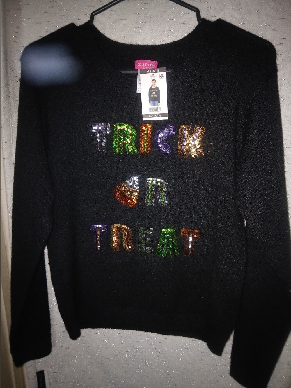 Nwt Cute Girls 14/16 Trick Or Treat Sweater.